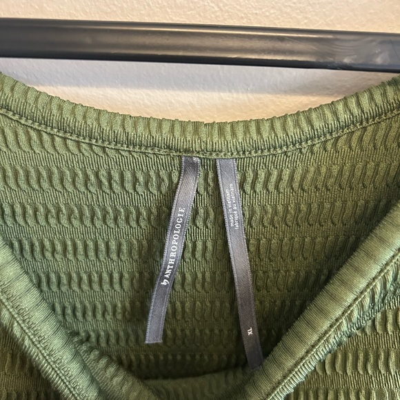 NWOT By Anthropologie olive green balloon long sleeved smocked bodice top sz XL - Picture 3 of 14